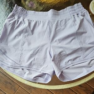 Lululemon Athletica Lavender Frost Athletic Shorts With Lace Trim
